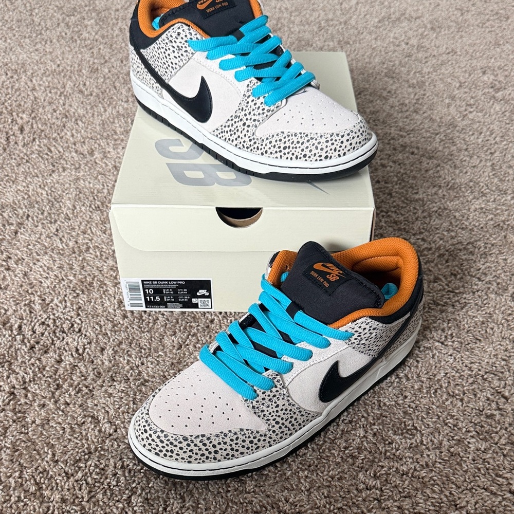Nike SB Dunk Low with Safari Print and Blue Accents 2024 Paris Olympics Pack